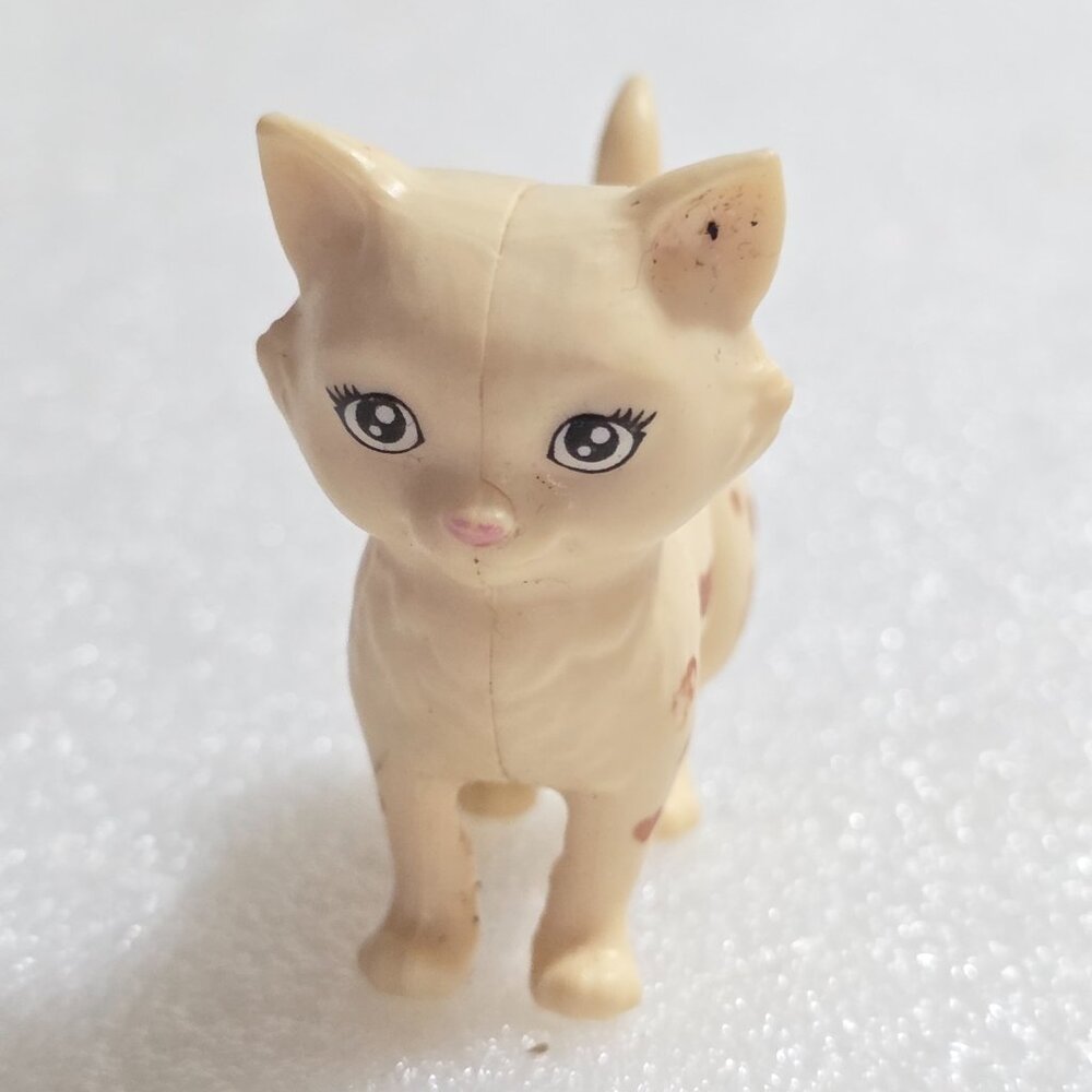 Barbie Doll Cream Kitty Cat Brown Spots 2"‎ Play ‘N' Wash Pets Playset Mattel